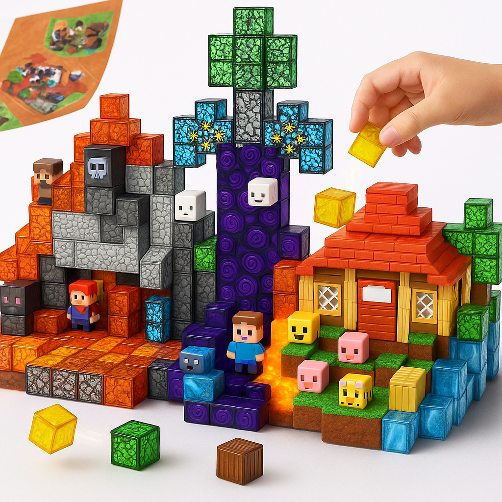Set di costruzioni magnetiche – 200 pezzi
