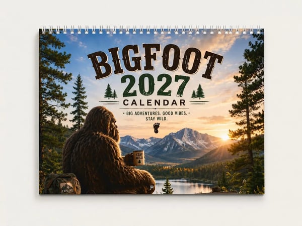 CALENDARIO DA PARETE 2027 – Bigfoot e Sasquatch